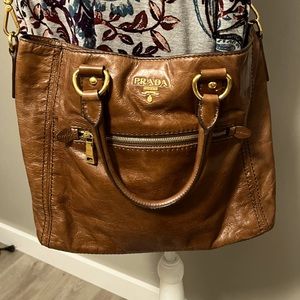 Authentic Prada leather satchel crossbody